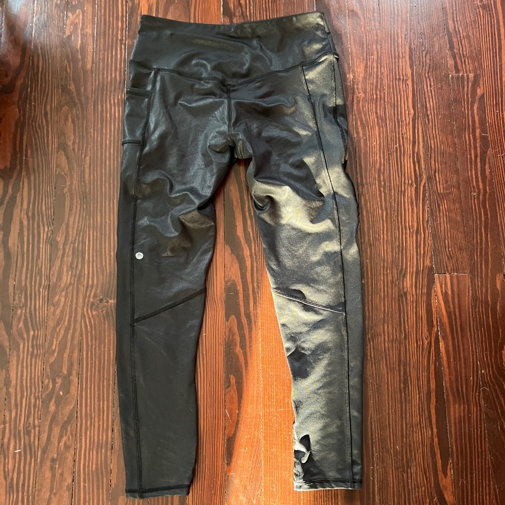 go by Gottex Black Moto Athletic leggings Large